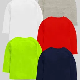 KUCHIPOO Kids Pack Of 5 Typography Printed T-shirts image 2