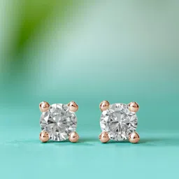 Zavya Rose Gold-Plated Diamond Shaped Studs Earrings image 1