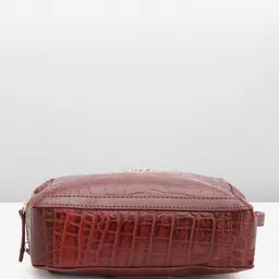 Hidesign Croc Textured Leather Structured Sling Bag image 4