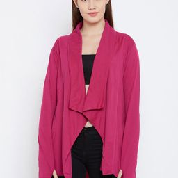 Hypernation Fuchsia Solid Waterfall Shrug-picture-31