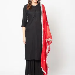 Dupatta Bazaar Red & Silver-Toned Embroidered Dupatta with Gotta Patti-picture-40
