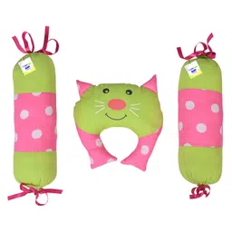 Babytoons New Born Baby Pillow for Head Shaping with 2 Matching Lot Pillows/Bolsters (0-6 Months) (Green)-picture-20