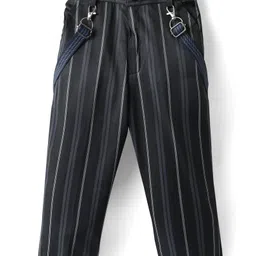 Rikidoos Striped Pant With Suspender - Black image 1