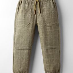 Olio Kids Cotton Woven Full Length Solid Color Trouser - Light Brown-picture-23