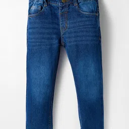 Simply Premium Denim Full Length Washed Jeans - Blue-image-93