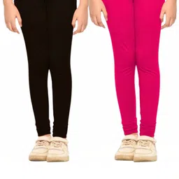YK Girls Pack of 2 Cotton Churidar Length Leggings-picture-55