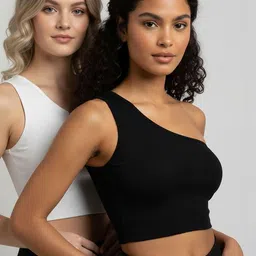 Calm Down One Shoulder Crop Top image 2