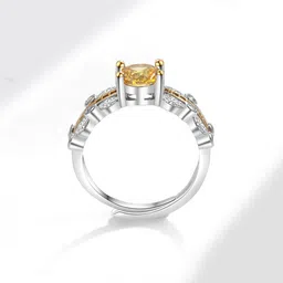 Jewels Galaxy Silver-Plated Cubic Zirconia Studded Adjustable Finger Ring image 5