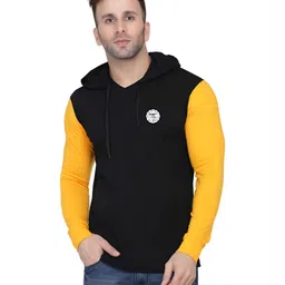 BEYOU FASHION Men Colourblocked Hooded Cotton Slim Fit T-shirt-picture-12