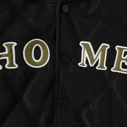 Mark & Mia Full Sleeves Hooded Padded Jacket With Home Print - Black image 4