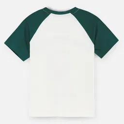 Nap Chief Pure Cotton Knit Garfield Featuring Half Raglan Sleeves Character Printed Tee & Cargo Shorts Set - White image 5