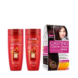 loreal L'Oreal Paris Pack of 2 Colour Protect Shampoo & Casting Creme Gloss Hair Color - Black-picture-16
