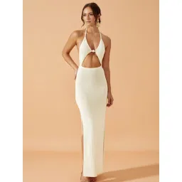 Addery Azure Breeze Crochet Halter Maxi Dress image 1