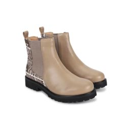Yoho Women Printed Stylish Comfortable Lightweight Chelsea Boots Beige-picture-47