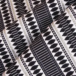 STITCHNEST Black & Cream-Coloured 2 Pieces Ethnic Motifs Woollen Square Cushion Covers image 4