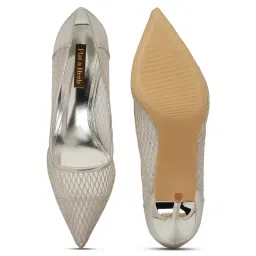 Flat n Heels Women Silver Pumps image 2