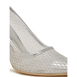 Flat n Heels Women Silver Pumps image 5