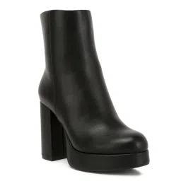 London Rag Beauty Black Heel Platform Ankle Boots In Black-image-76