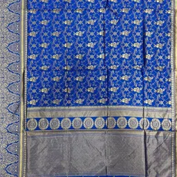 you shop we ship Ethnic Motifs Zari Art Silk Handloom Kanjeevaram Saree image 2