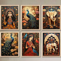 WALLLANE Brown 6 and more Piece Wood Abstract Wall Paintings image 2