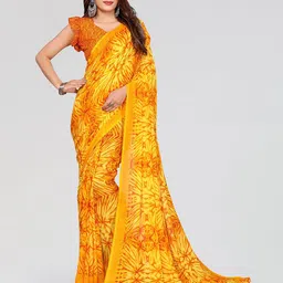 Moda Rapido Women Abstract Printed Georgette Saree-picture-18