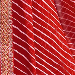 SANISA Leheriya Embroidered Poly Georgette Designer Leheriya Saree image 2