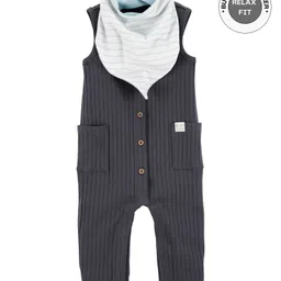 Carter's 2-Piece Jumpsuit & Bandana Bib Set - Navy Blue White-picture-16