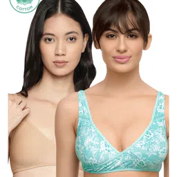 Inner Sense Pack Of 2 Printed Organic Cotton Antimicrobial Sleeping & Feeding Bra - Multi Colour-picture-30