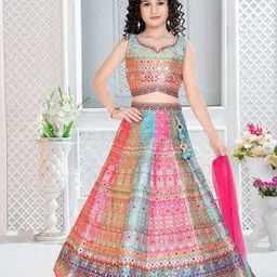 JAY NAGNATH FAB Girls Embellished Sequinned Ready to Wear Lehenga & Blouse With Dupatta-picture-17