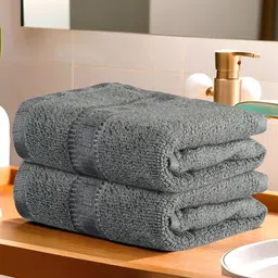 Kuber Industries Grey 2 Pieces Textured Cotton Anti-Bacterial 225 GSM Face Towels-picture-41