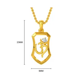 KISNA DIAMOND AND GOLD JEWELLERY Unisex 14KT Omkar Pendant Diamond 0.02 carat image 2