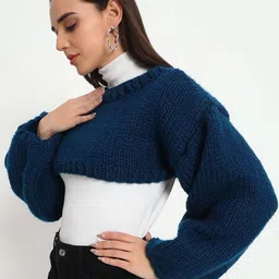 Sugercandy Women Woollen Crop Pullover image 5