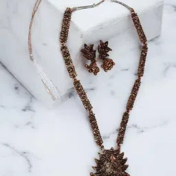 Jolly Faces Copper-Plated & Beaded Long Jewellery Set-image-36