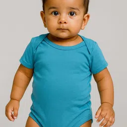 YK Girls Blue Round Neck Cotton Romper-picture-29