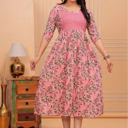 BAESD Women Floral Print Maternity Maxi Dress-image-54