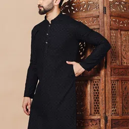 Shiv Leela Men Embroidered Thread Work Kurta image 3