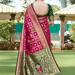 Lookmark Woven Design Zari Kanjivaram Banarasi Saree image 4