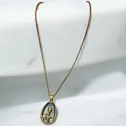 ADC SHEMONA Stone-Studded & Beaded Peony Pendant With Chain-picture-12
