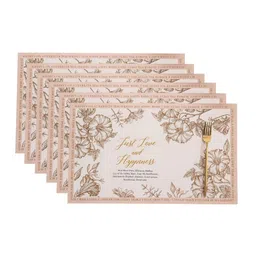 YELONA 6Pcs Pink & Brown Patterned Waterproof Heat-Resistant Anti-Slip Table Placemats-picture-34