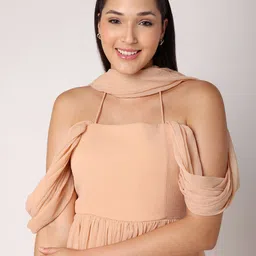 BLANC9 Cold-Shoulder Fit & Flare Midi Dress image 2
