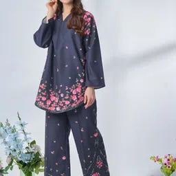 ROMONIA Printed V-Neck Long Sleeves Tunic With Palazzos image 4