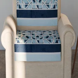 Fashion Throw Blue & White Printed Velvet 2 Piece Sofa Cover-picture-22