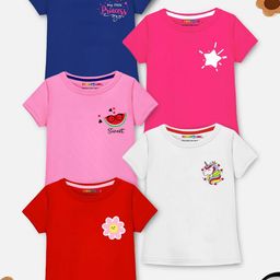 YK X Trampoline Girls Pack Of 5 Printed T-shirt-picture-42