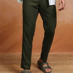 HIGHLANDER Men Mid-Rise Flat-Front Woven Slim Fit Trousers-picture-22