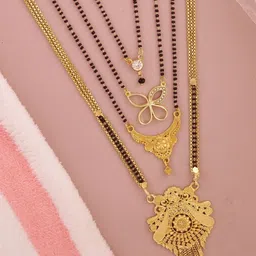 Bhanu diam Gold-Plated Brass Mangalsutra image 1