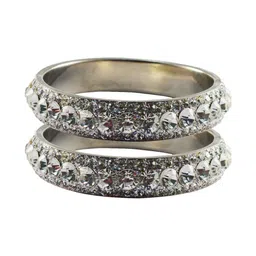 Vidhya Kangan Set Of 2 Silver-Plated Stone Studded Bangle-picture-30
