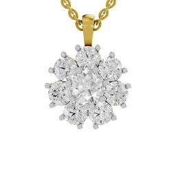 Sparkles 14KT Gold 3.24 Ct Lab Grown Shape Halo Diamond Pendant- 3.99 g-image-36