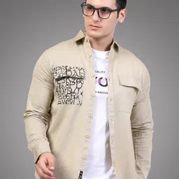 D Finish Men Smart Fit Abstract Printed Spread Collar Cotton Casual Shirt-picture-30