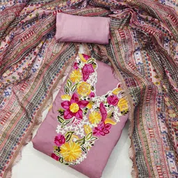 KALINI Embroidered Unstitched Dress Material image 1