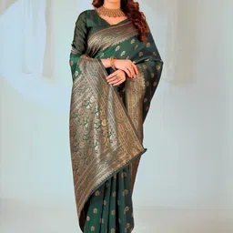 KALINI Women's Ethnic Motifs Silk Saree image 5
